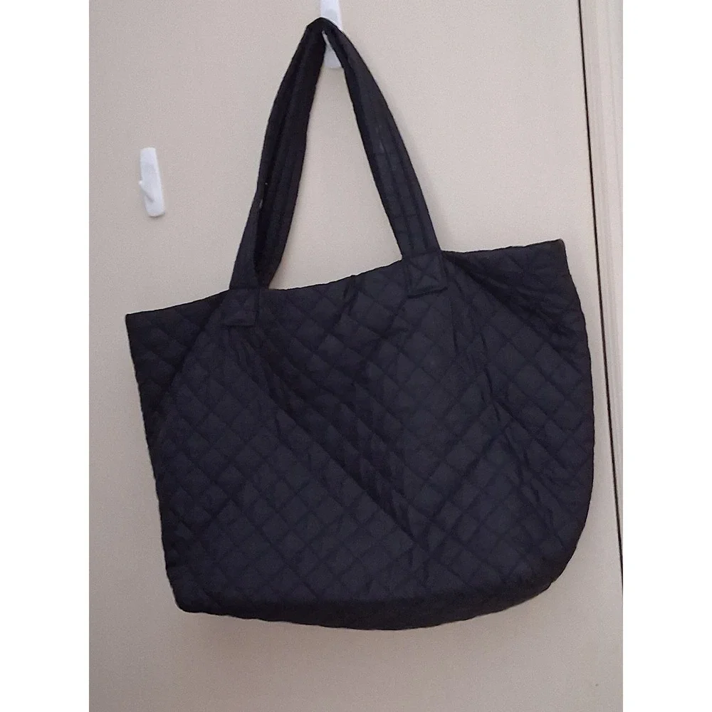 Jockey Black Quilted Tote Bag Diamond Puffer Shoulder Bag Large Gym Travel